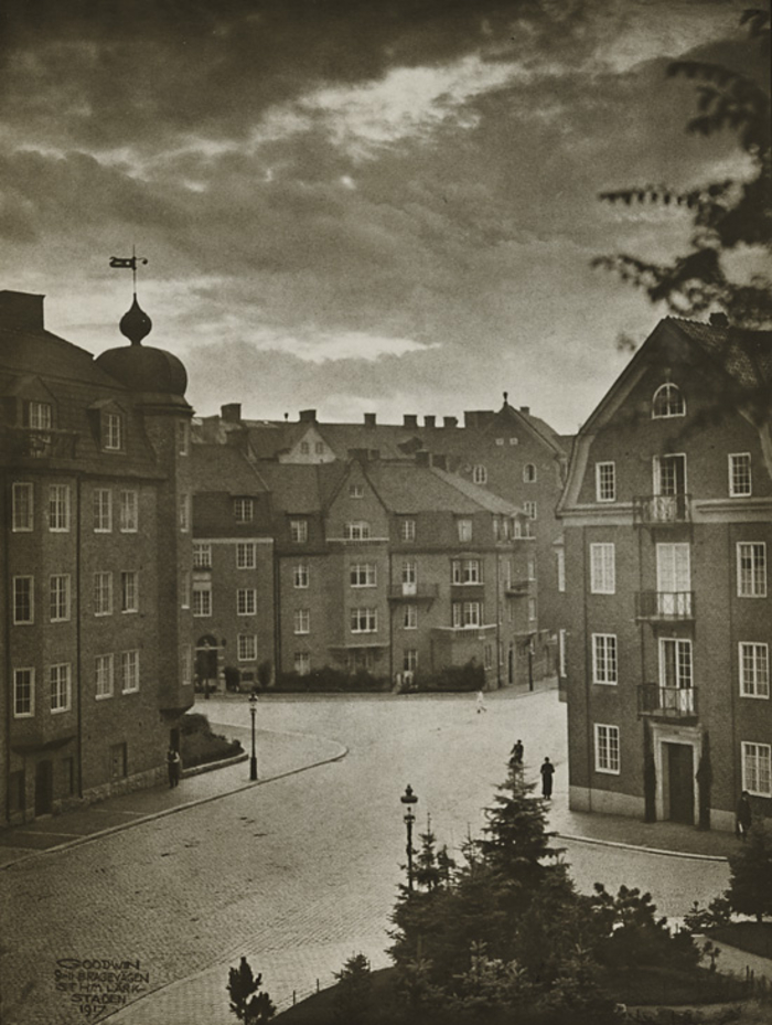 Henry Buergel Goodwin, Bragevägen 9-11, Stockholm, 1917, 27,4 x 23,8 cm, Fotogravyr, NMFF.003223