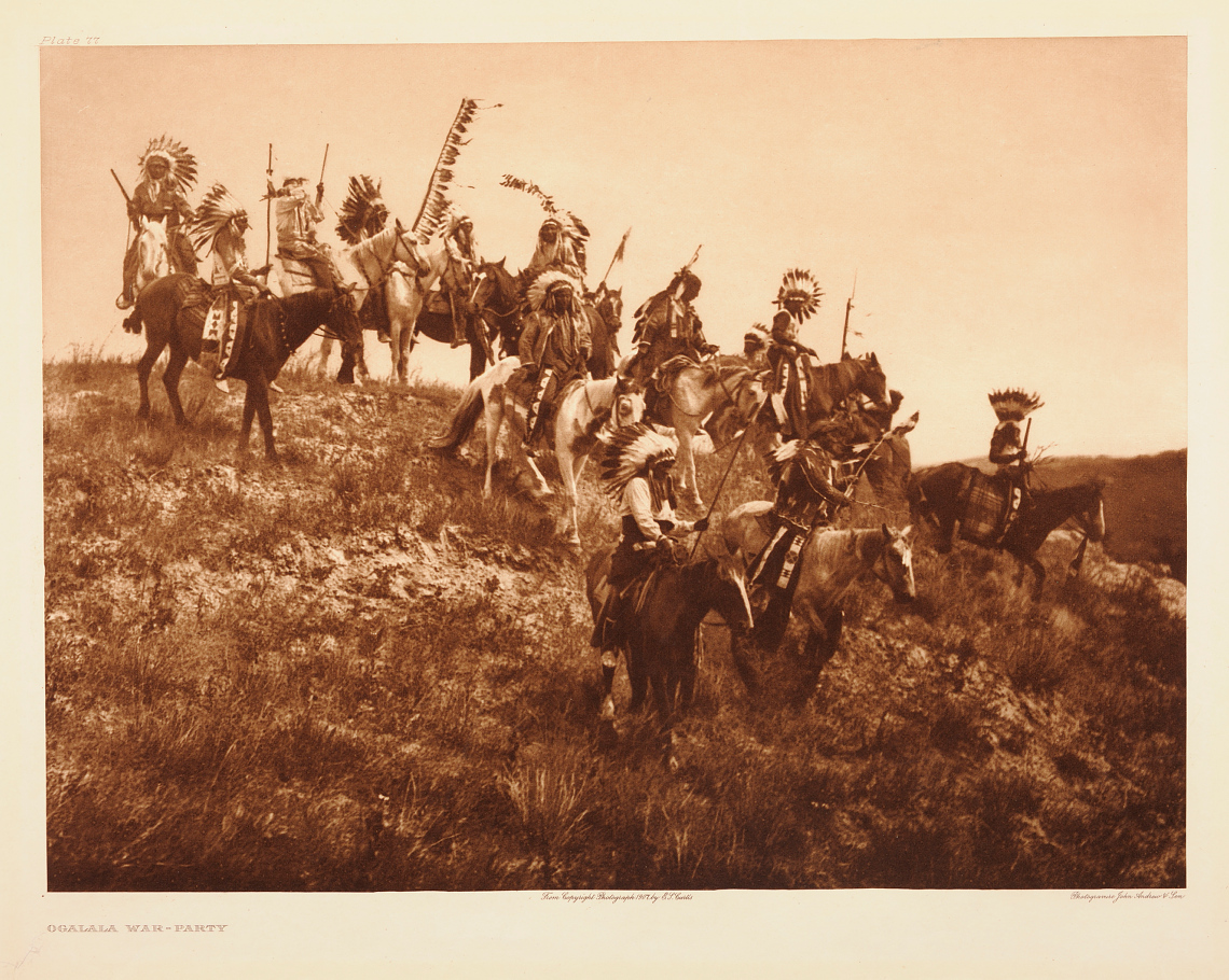 Edward Sheriff Curtis, Ogalala War Party, 1907. Preus museum Collection