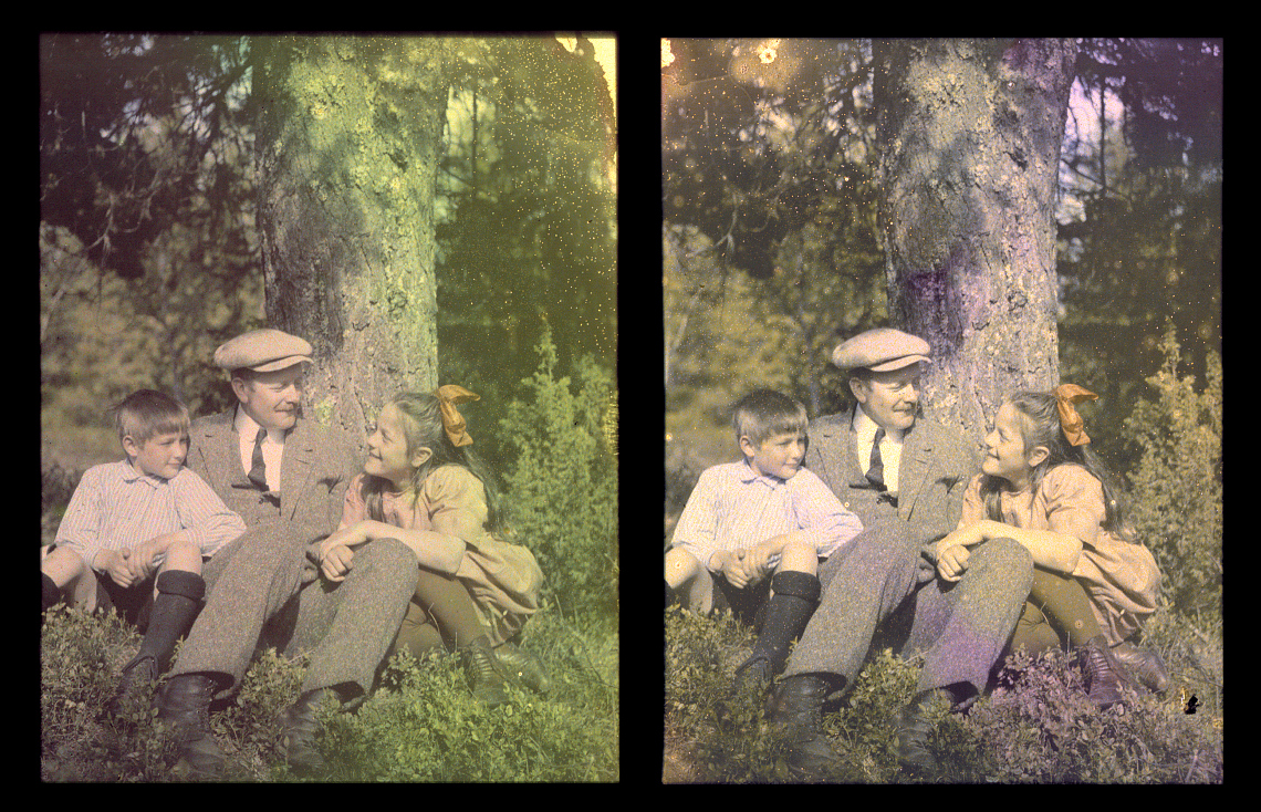 Hans Grendahl, Barna og ego, stereo autochrome. Preus museum Collection