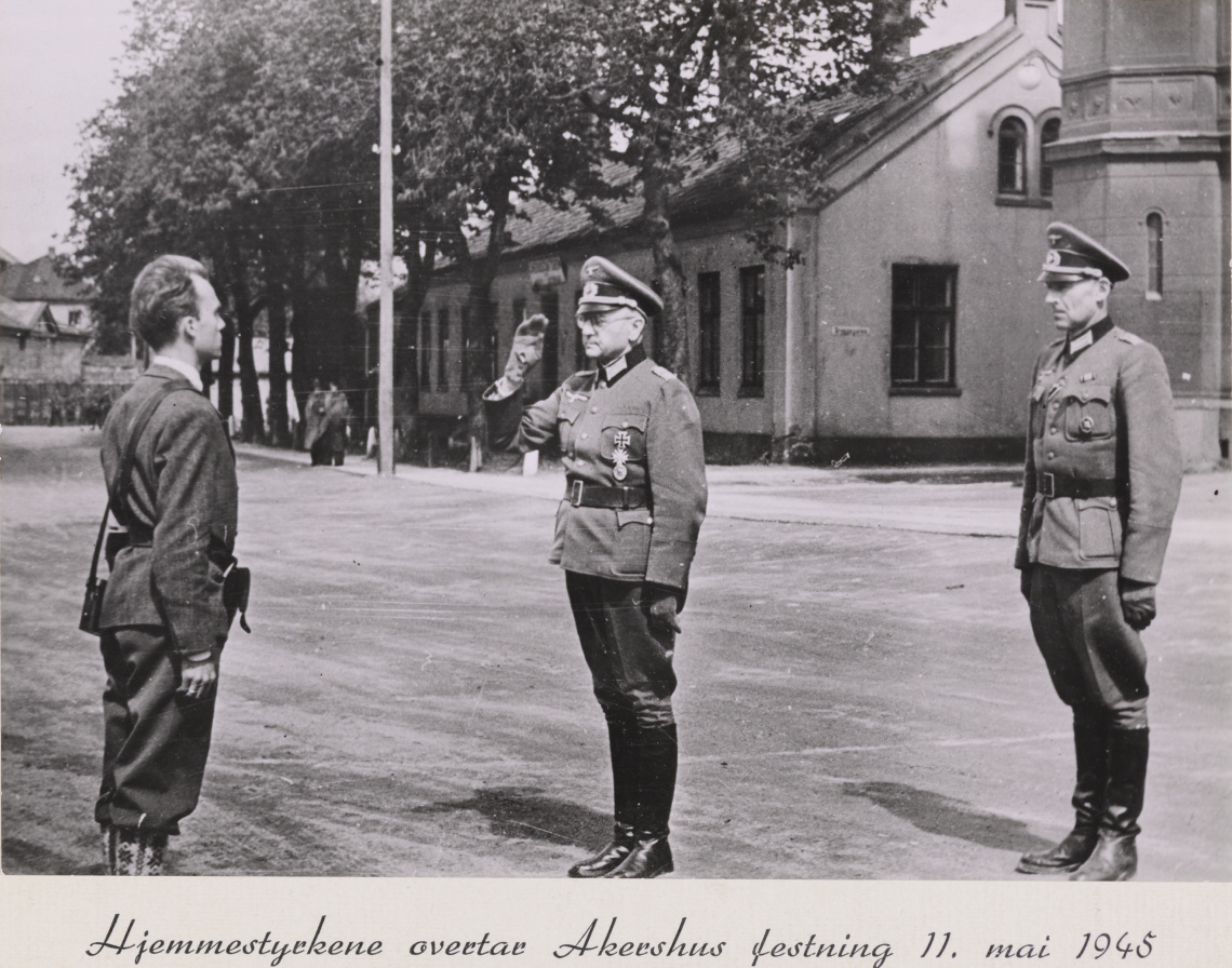 Johannes Stage, The Home Force occupy Akershus Fortress, 11th of May 1945. Belongs to the Preus Museum's collection